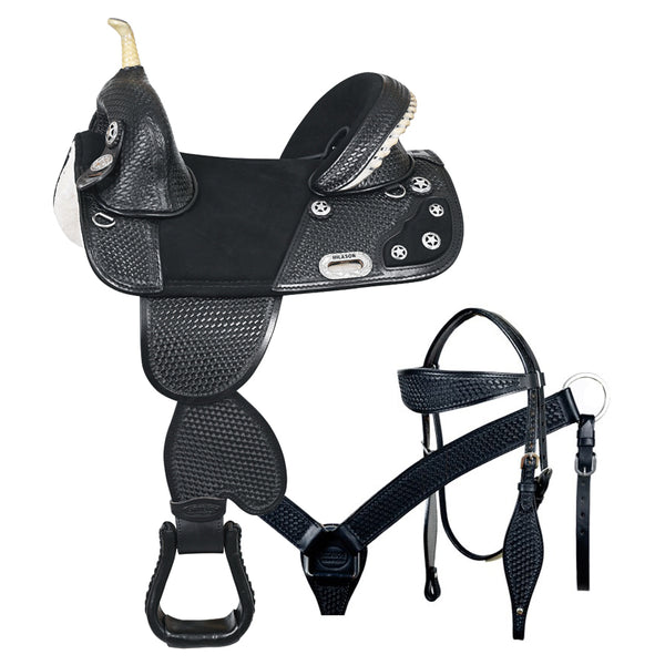 Hilason Western Horse Saddle Treeless American Leather Trail Barrel Tack - Uhorse