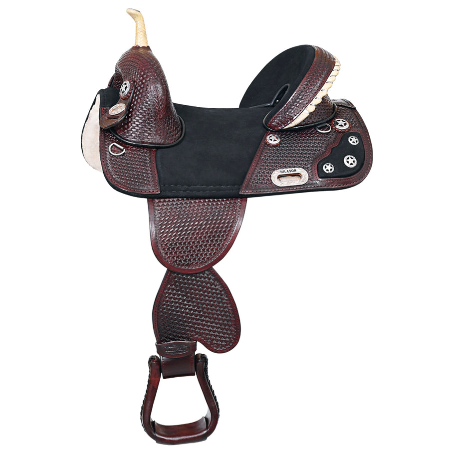 HILASON Western Horse Saddle Treeless American Leather Trail Barrel Tack | for Horses