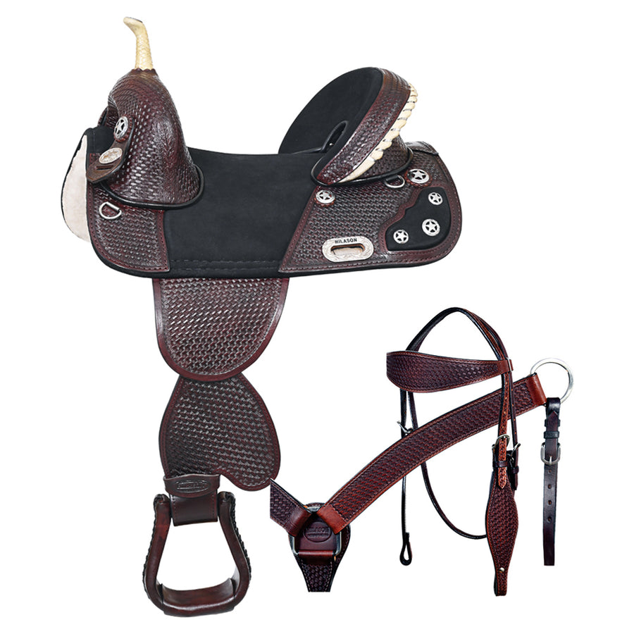 HILASON Western Horse Saddle Treeless American Leather Trail Barrel Tack | for Horses - Uhorse