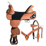 Hilason Western Horse Saddle Treeless American Leather Trail Barrel Tack - Uhorse