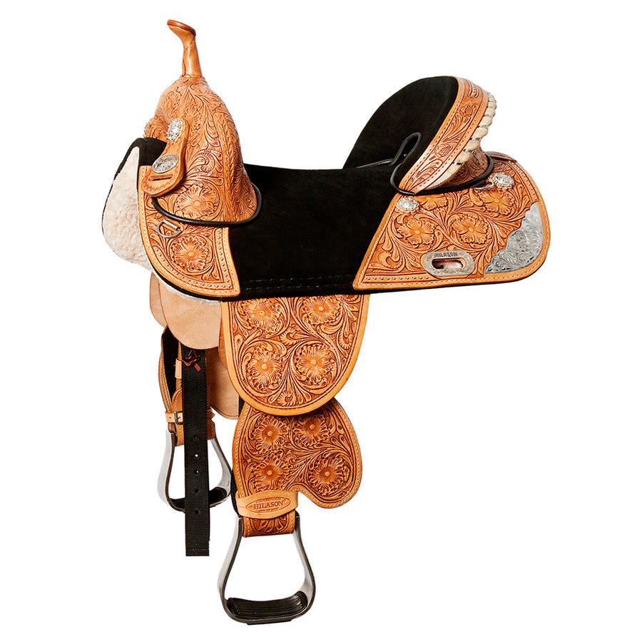 HILASON Western Horse Saddle Treeless American Leather Trail Barrel Tack | for Horses