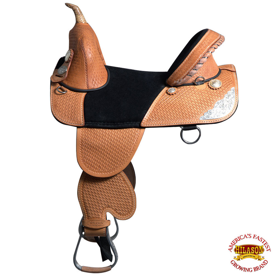 HILASON Western Horse Saddle Treeless American Leather Trail Barrel Tack | for Horses
