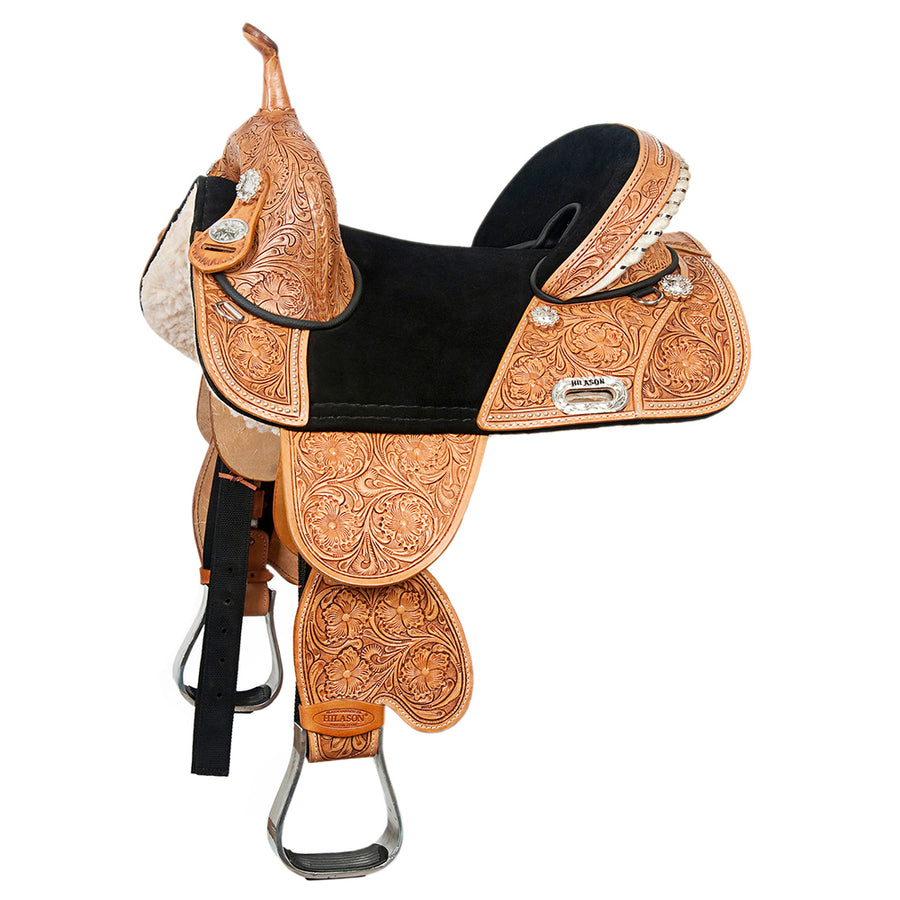 HILASON Western Horse Saddle Treeless American Leather Trail Barrel Tack | for Horses