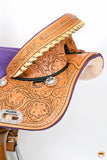 HILASON Western Horse American Leather Saddle Treeless Trail Barrel Tan With Tack Set