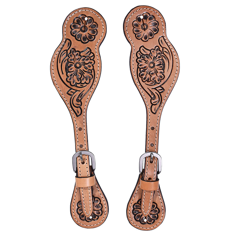Hilason Western Spur Straps Leather Antique Brown - Uhorse
