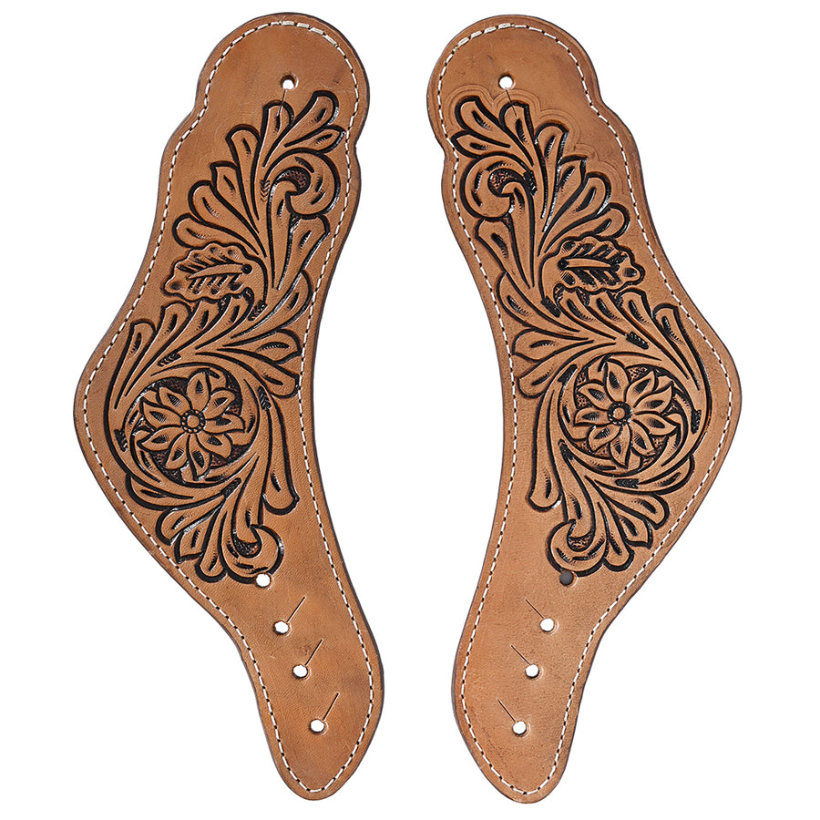 Hilason Western Men Spur Straps Leather Antique Brown - Hilason