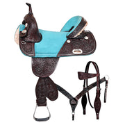 HILASON Western Horse Treeless Trail Barrel American Lather Saddle | for Horses Leather