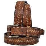 3D W. Men's Brown Distressed Leather Belt & Removable Silver Buckle by Hilason – Cowboy and equestrian accessories