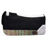 HILASON Western Wool Felt Horse Saddle Pad W/ Distressed Wear Leather | for Horses