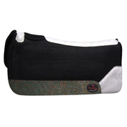 HILASON Western Wool Felt Horse Saddle Pad W/ Distressed Wear Leather | for Horses