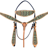 W. H. Headstall Breast Collar Set Tk. American Leather Hilason – by Hilason – Cowboy and equestrian accessories