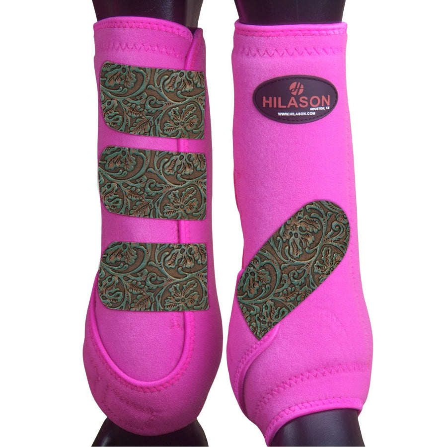 Medium Hilason Horse Medicine Sports Boots Rear Hind Leg - Uhorse