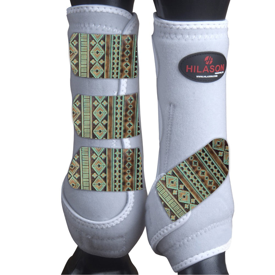 Large Hilason H. Medicine Sports Boots Front Leg White by Hilason – Cowboy and equestrian accessories