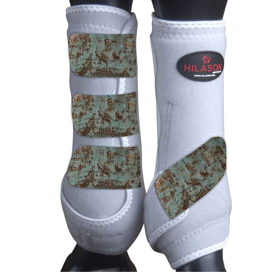 Hilason Horse Medicine Sports Boots Front Leg White