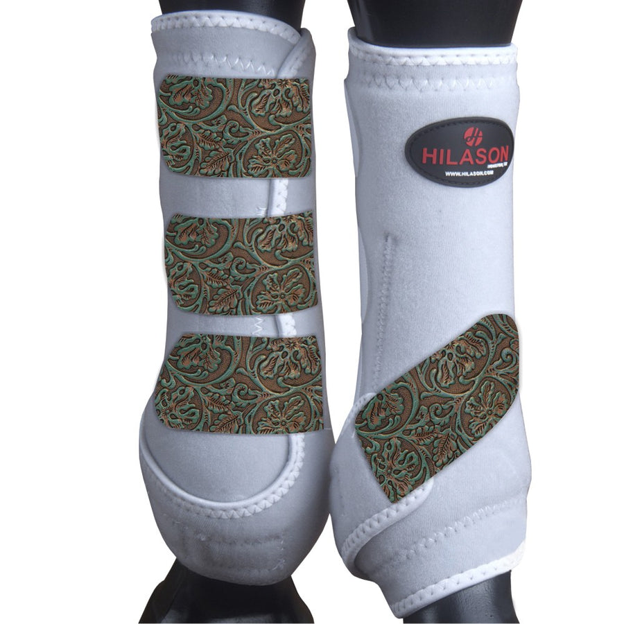 Hilason Horse Medicine Sports Boots Front Leg White