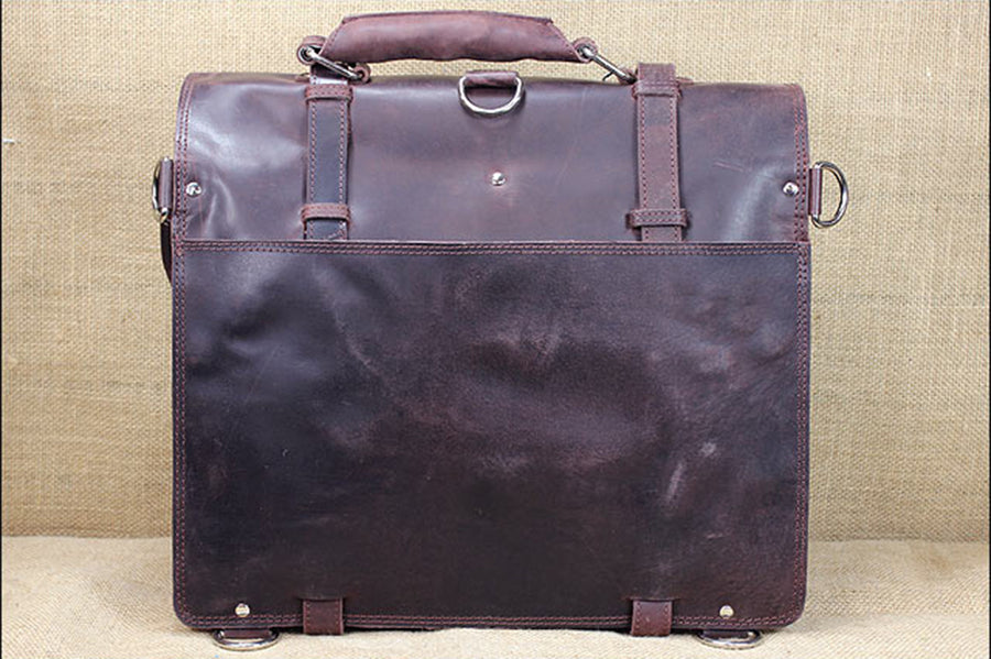 Briefcase Backpack Laptop Bag Glanor Buffalo Leather Hand