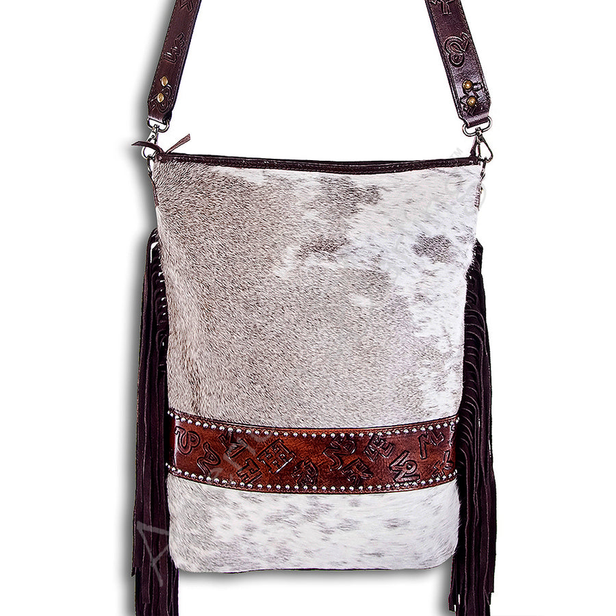 American Darling Hand Tooled Genuine Leather Large Cross body Bag - Hilason
