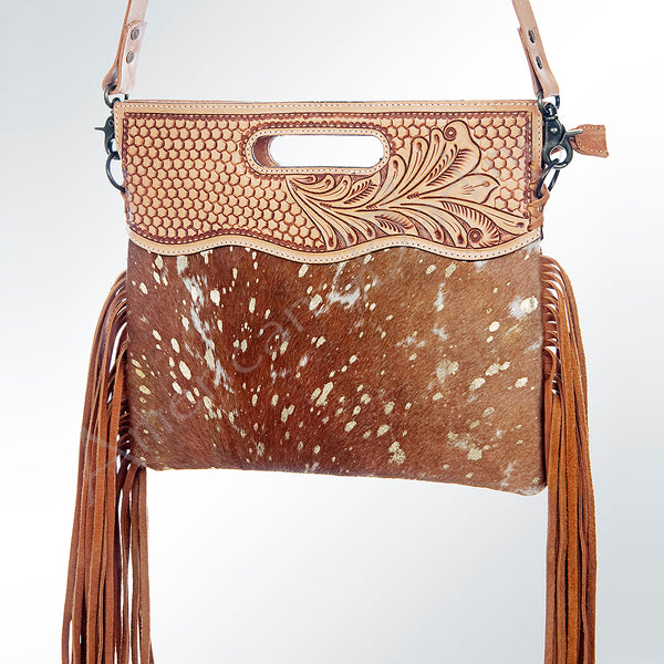 American Darling Clutch Hand Tooled Hair On Genuine Leather Women Bag by Hilason – Cowboy and equestrian accessories