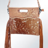 American Darling Clutch Hand Tooled Hair On Genuine Leather Women Bag Western Handbag Purse - Uhorse