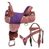 Western Horse Saddle Hilason American Leather Trail Barrel Racing - Uhorse