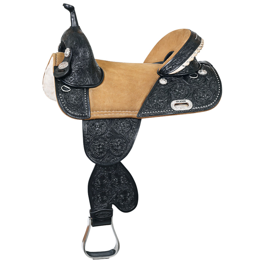 HILASON Western Horse Saddle Treeless American Leather Trail Barrel | for Horses