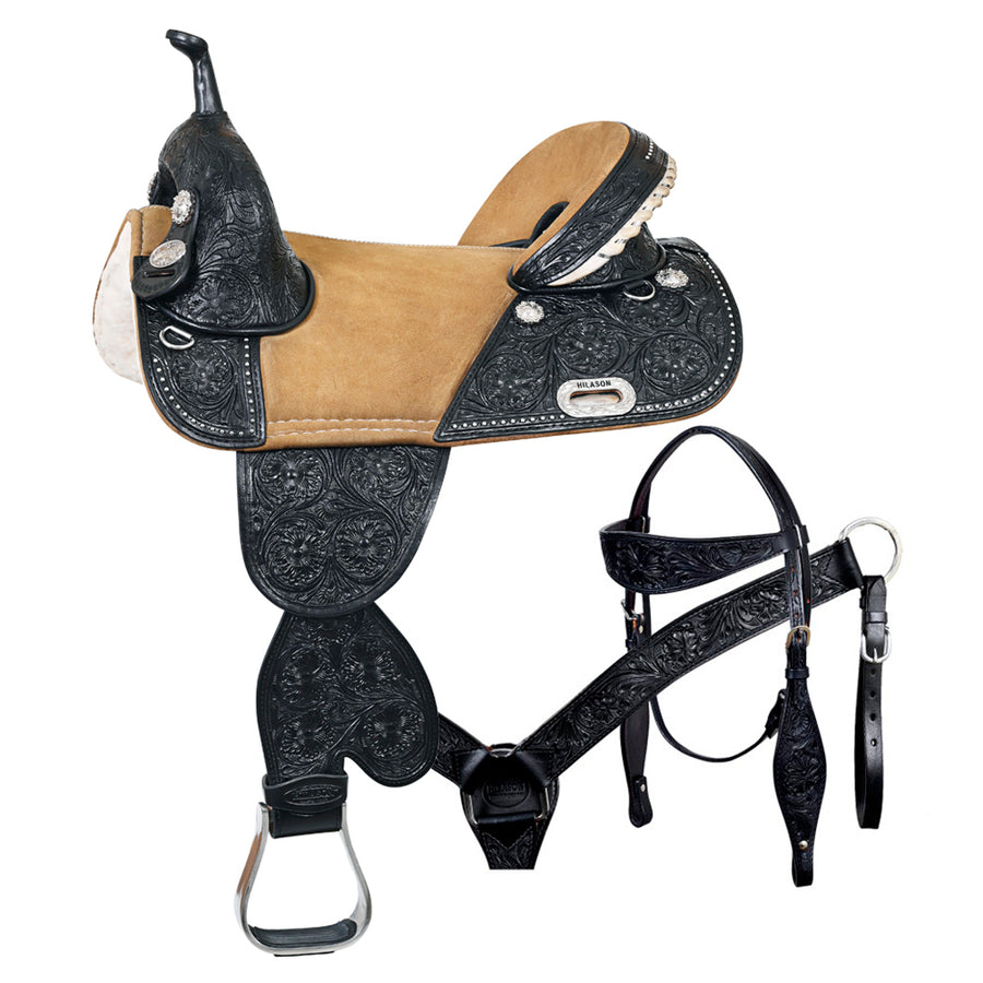 HILASON W. H. Saddle Treeless American Leather Trail Barrel | for H.s by Hilason – Cowboy and equestrian accessories