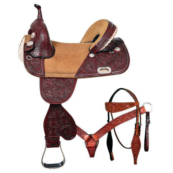 Hilason Western Horse American Leather Trail Barrel Racing Saddle - Uhorse