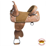 HILASON Treeless Western Trail Barrel Racing American Leather Saddle With Tack Set