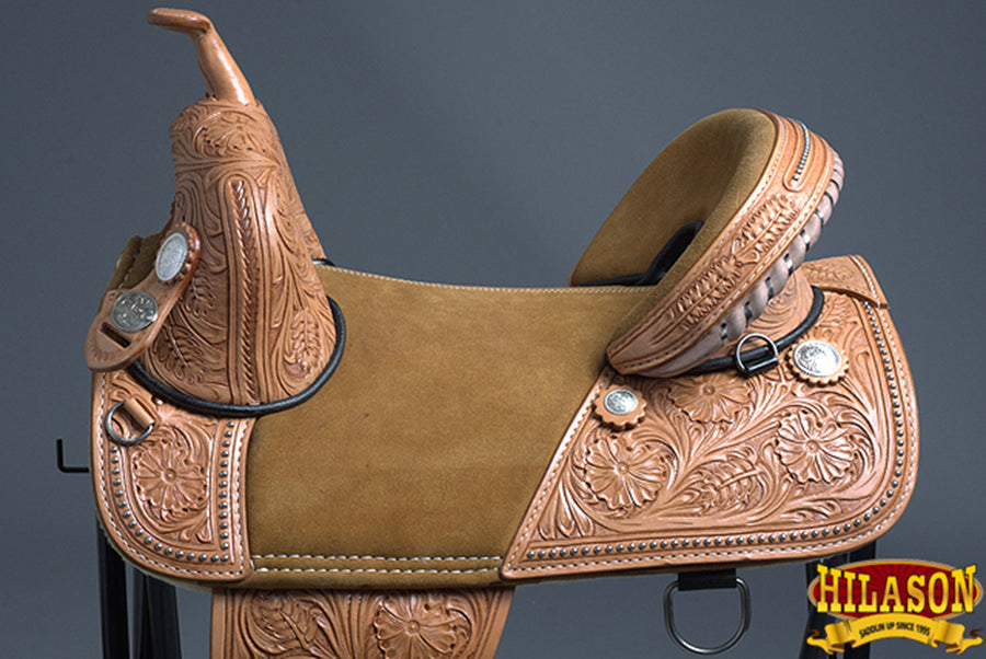 HILASON Western Horse Saddle Treeless American Leather Trail Barrel | for Horses