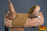 HILASON Treeless Western Trail Barrel Racing American Leather Saddle With Tack Set