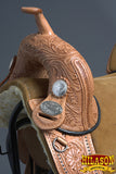 HILASON Treeless Western Trail Barrel Racing American Leather Saddle With Tack Set