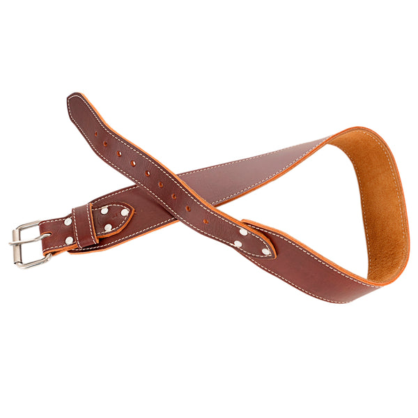 Hilason Leather 3" Ranger Work Tool Belt 2" Heavy Nickel Roller Buckle - Uhorse