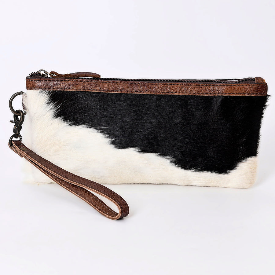 American Darling Wristlet Bag Handcrafted from Floral Embossed Damascus Genuine Leather with YKK Zipper and Wrist Strap