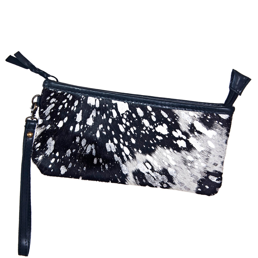 American Darling Wristlet Bag Handcrafted from Floral Embossed Damascus Genuine Leather with YKK Zipper and Wrist Strap