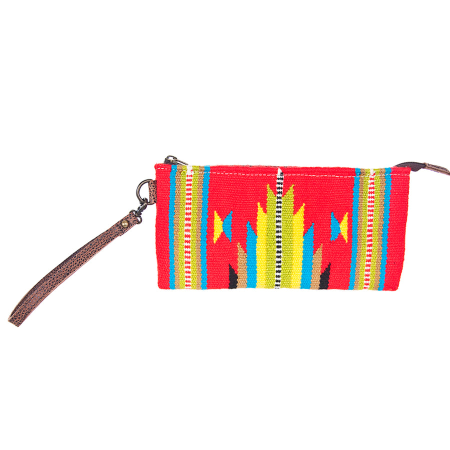 American Darling Wristlet Bag Handcrafted from Floral Embossed Damascus Genuine Leather with YKK Zipper and Wrist Strap