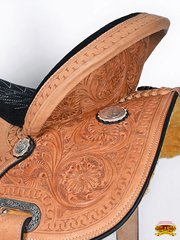HILASON Western Horse Barrel Racing Saddle Trail American Leather | for Horses