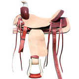 16 In W. H. Saddle American Leather Wade Ranch Roping Mahogany Hilason by Hilason – Cowboy and equestrian accessories