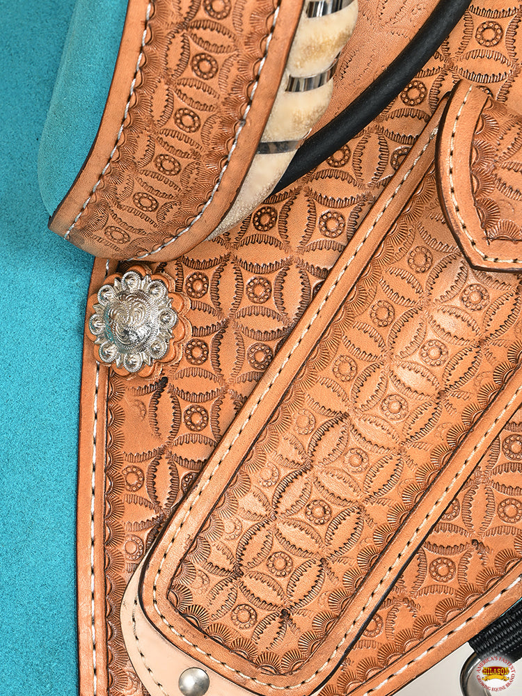 HILASON Western Horse Barrel Saddle Treeless American Leather Oiled | for Horses
