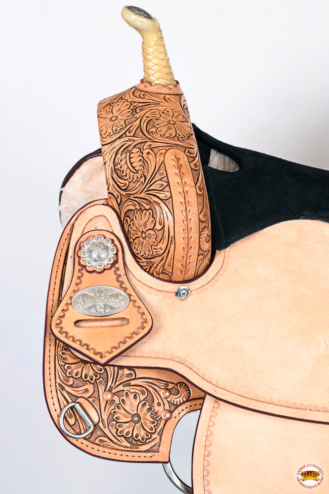 HILASON Western Horse Saddle In American Leather Flex Tree Barrel Trail | for Horses