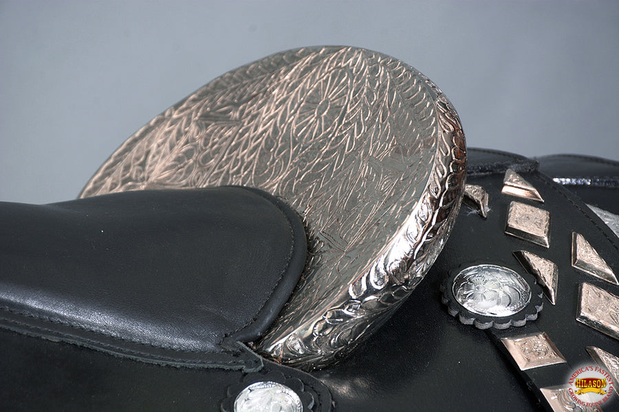 HILASON Western Horse Show Saddle Parade Serape Bridle Collar Black | Hand Tooled Ranch roping Leather For Horses
