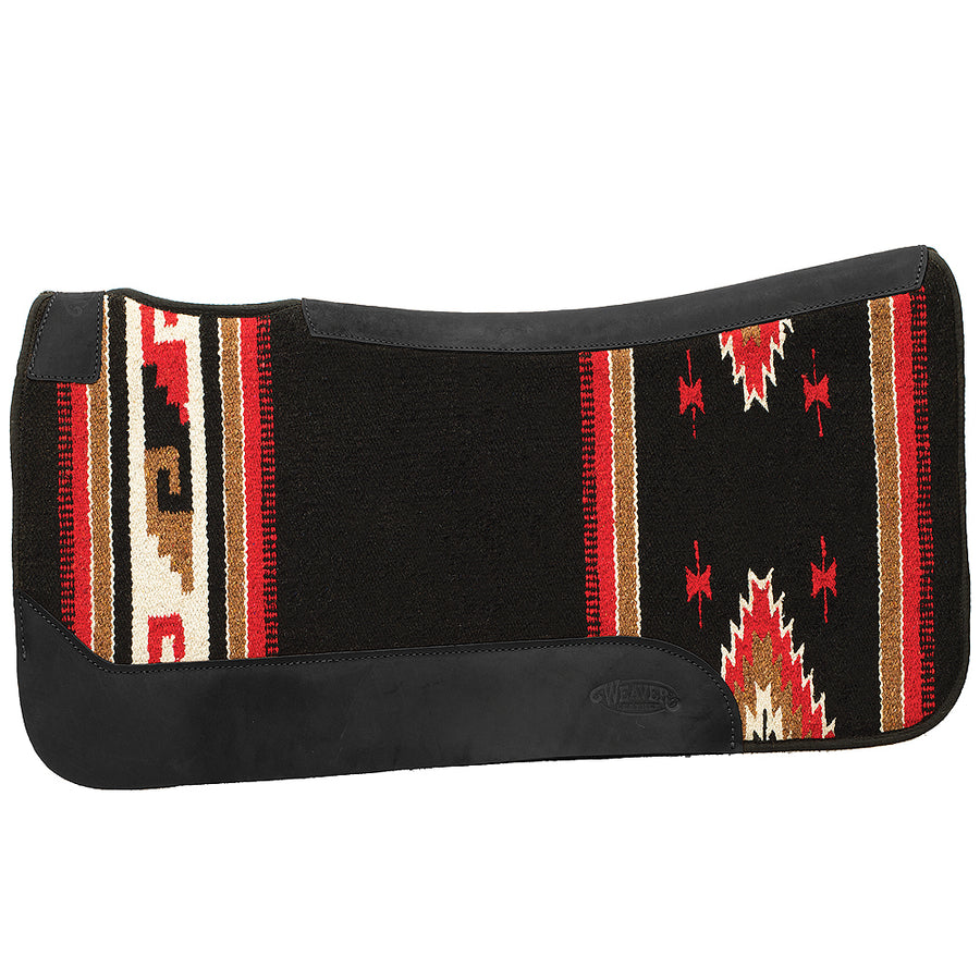 31" X 32" Weaver Contoured Single Weave Felt Saddle Pad Black Pattern by Hilason – Cowboy and equestrian accessories
