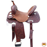 15 In Hilason W. H. Barrel Trail Pleasurer American Leather Saddle – by Hilason – Cowboy and equestrian accessories