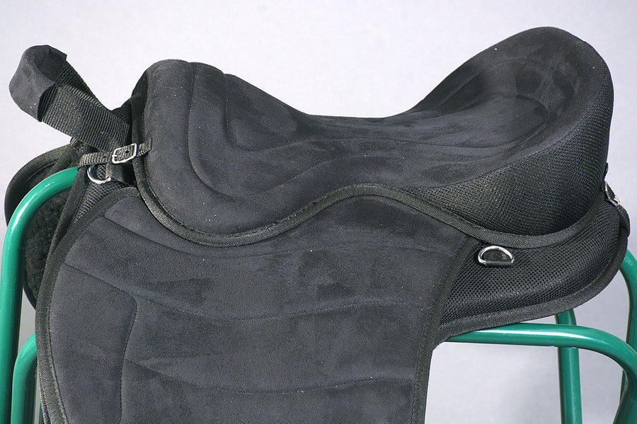 HILASON Horse Bareback Saddle Pad Anti Slip Base Suede Leather Tan | Baretek Riding for Horses