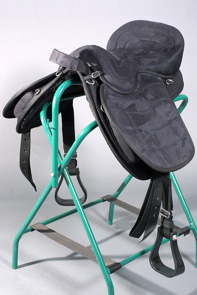 HILASON Horse Bareback Saddle Pad Anti Slip Base Suede Leather Tan | Baretek Riding for Horses