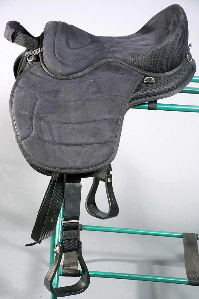 HILASON Horse Bareback Saddle Pad Anti Slip Base Suede Leather Tan | Baretek Riding for Horses