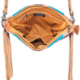 American Darling CrossBody Bag Saddle Blanket Fabric Genuine Leather Western Women Handbag Purse | for Cute Travel