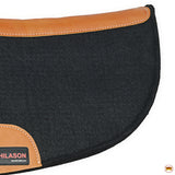 32X32 Hilason Western Contoured Horse Saddle Pad Wool Felt Round Black