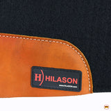 32X32 Hilason Western Contoured Horse Saddle Pad Wool Felt Round Black