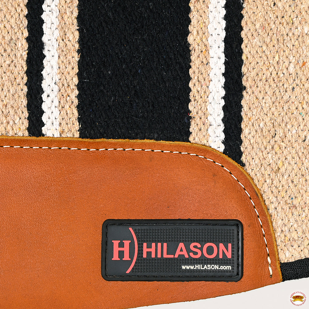 32X32 Hilason Western Contoured Horse Saddle Pad Wool Felt Round Black