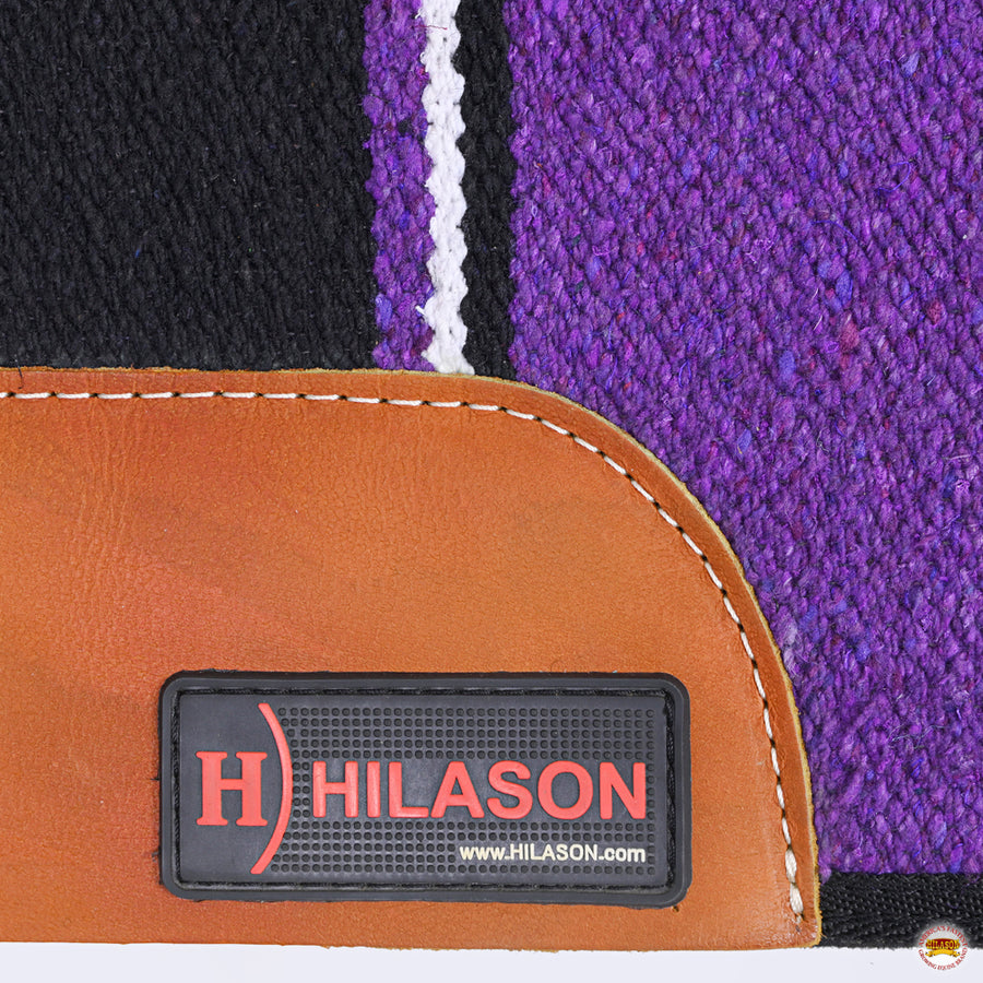 HILASON Western Wool Felt Horse Saddle Pad W/ Distressed Wear Leather | for Horses